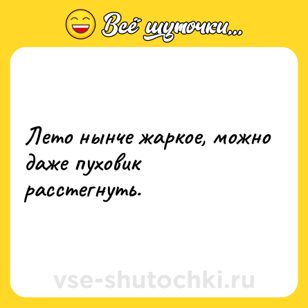 Шутка: Лето нынче жаркое, можно даже пуховик расстегнуть.