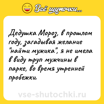 Шутка: Дедушка Мороз, в прошлом году, загадывая желание 