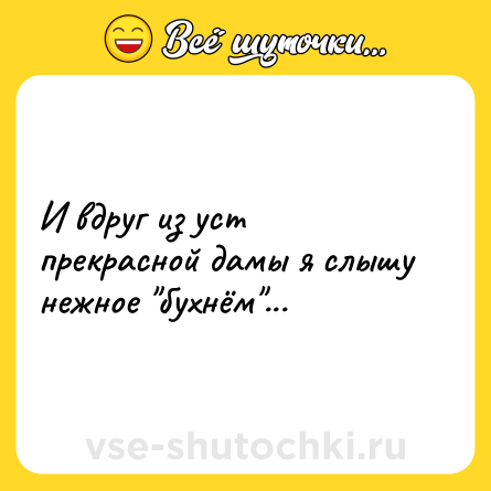 Шутка: И вдруг из уст прекрасной дамы я слышу нежное 