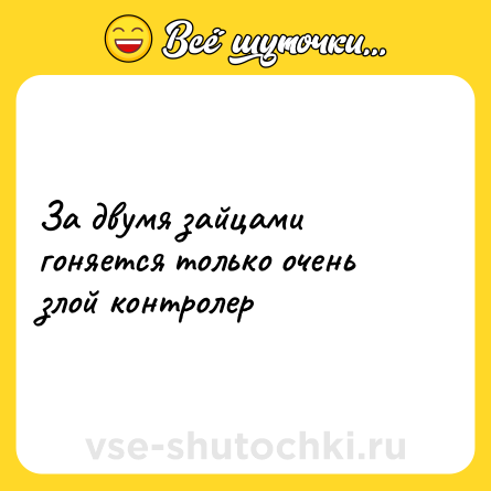 Шутка: За двумя зайцами гоняется только очень злой контролер