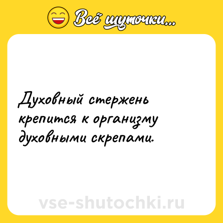 Шутка: Духовный стержень крепится к организму духовными скрепами.