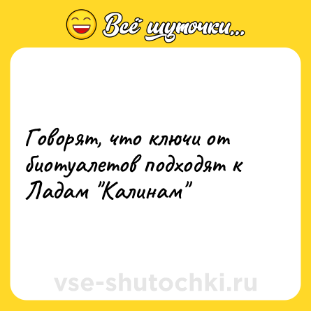 Шутка: Говорят, что ключи от биотуалетов подходят к Ладам 