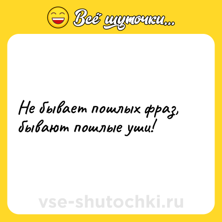 Шутка: Не бывает пошлых фраз, бывают пошлые уши!