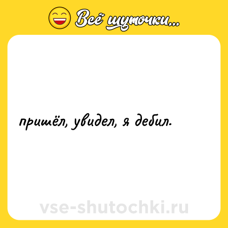Шутка: пpишёл, увидел, я дебил.