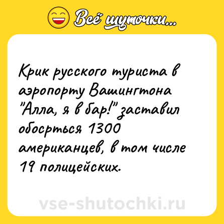 Шутка: Крик русского туриста в аэропорту Вашингтона 