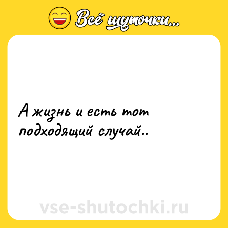 Шутка: А жизнь и есть тот подходящий случай..