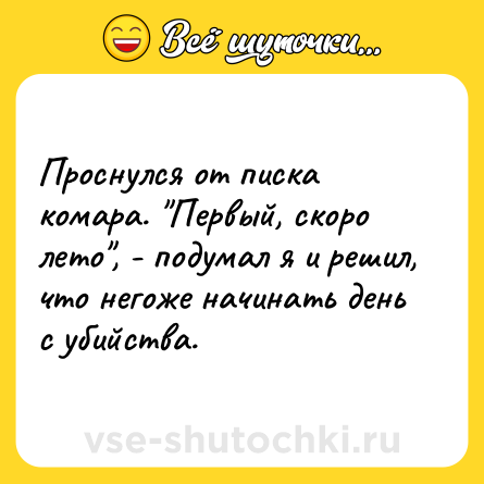 Шутка: Проснулся от писка комара. 