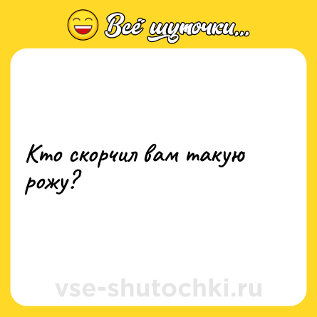 Шутка: Кто скорчил вам такую рожу?