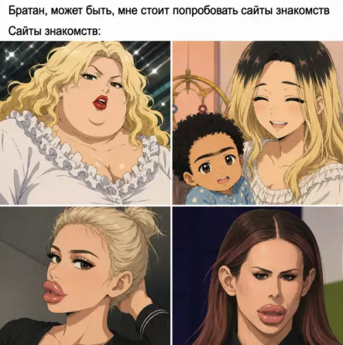 Ожидание vs Реальность в Тиндере 😂 - Братан, может быть, мне стоит попробовать сайты знакомств. Сайты знакомств: