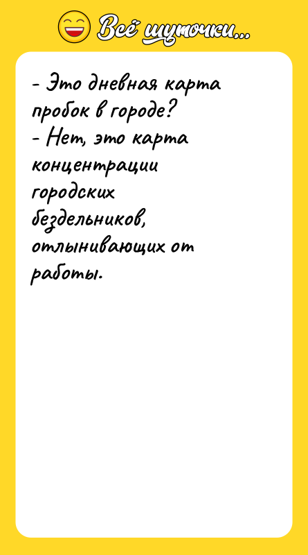 - Это дневная карта пробок в городе? - Нет, это