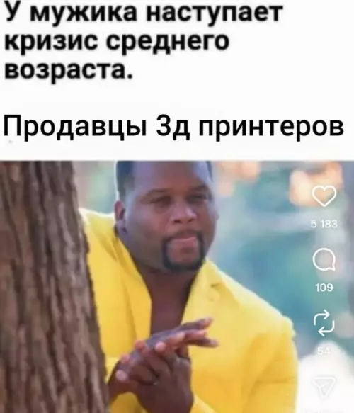 Кризис среднего возраста = Кекс с 3D принтером? 😂 - У мужика наступает кризис среднего возраста. Продавцы 3д принтеров