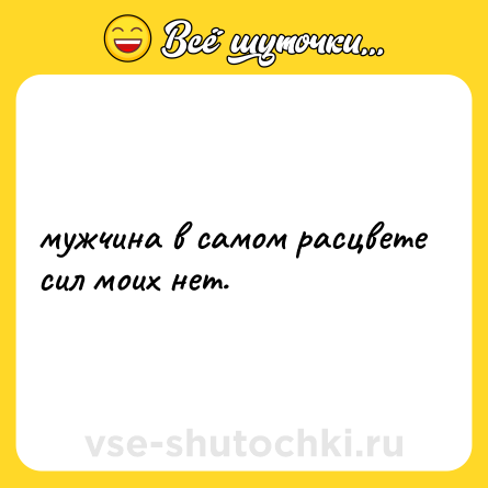 Шутка: мужчина в самом расцвете сил моих нет.