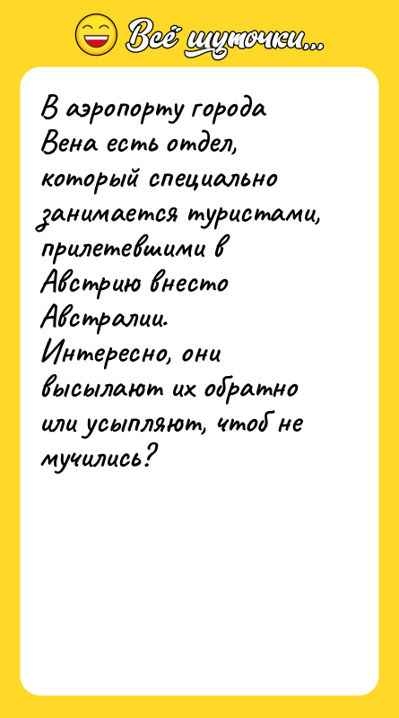 В аэропорту города Вена есть отдел, который специально занимается туристами,