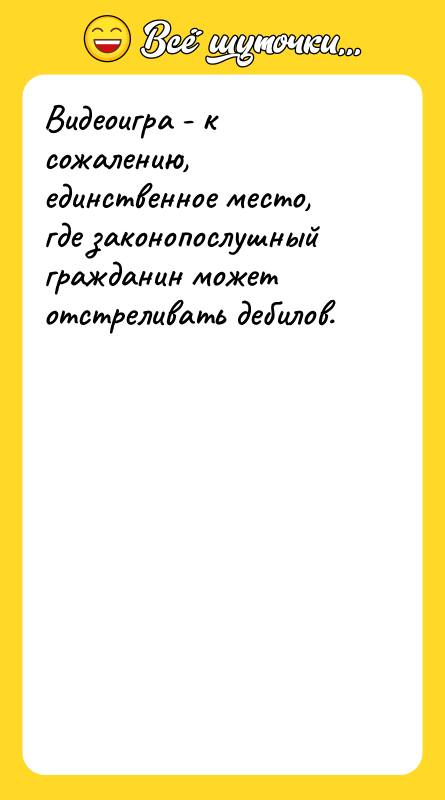 Видеоигра - к сожалению, единственное место, где законопослушный гражданин может