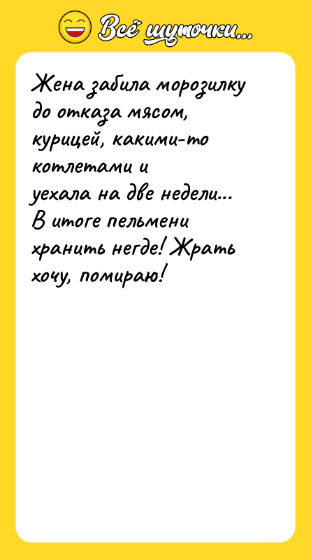 Жена забила морозилку до отказа мясом, курицей, какими-то котлетами и