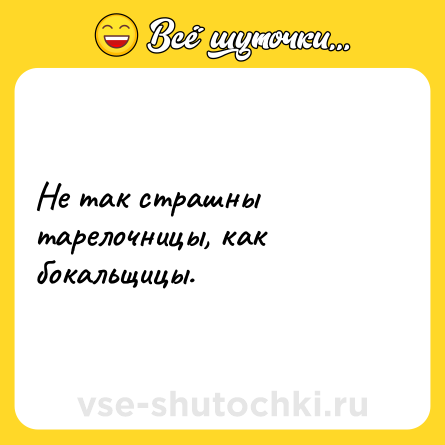 Шутка: Не так страшны тарелочницы, как бокальщицы.