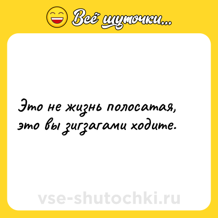 Шутка: Это не жизнь полосатая, это вы зигзагами ходите.