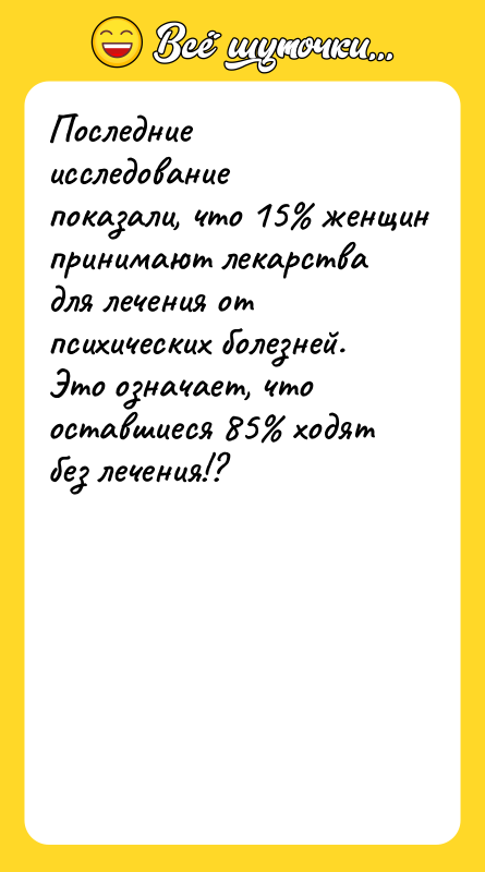 Последние исследование показали, что 15% женщин принимают лекарства для лечения