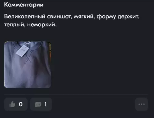 Когда купил шмотки и не прогадал! 😎 - Комментарии: Великолепный свиншот, мягкий, форму держит, теплый, немаркий.