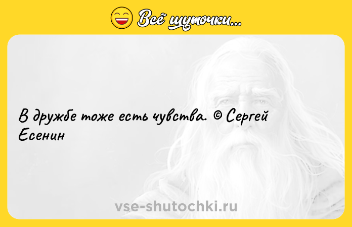 Цитата: В дружбе тоже есть чувства. Сергей Есенин