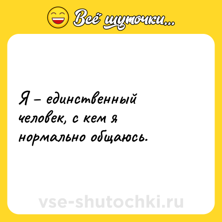 Шутка: Я – единственный человек, с кем я нормально общаюсь.