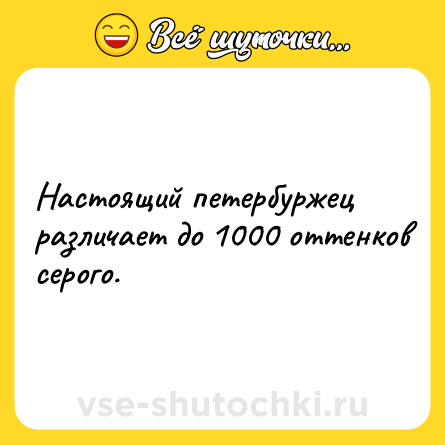 Шутка: Настоящий петербуржец различает до 1000 оттенков серого.