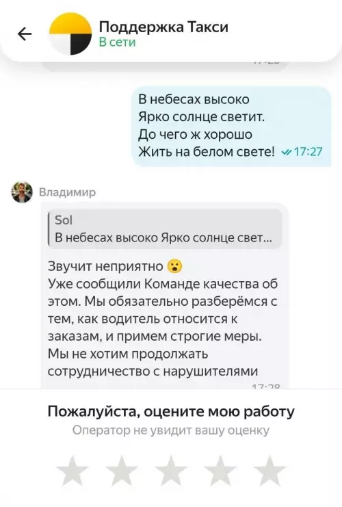 Когда перепутал поддержку с поэтическим кружком 😂 - В небесах высоко Ярко солнце светит. До чего ж хорошо
