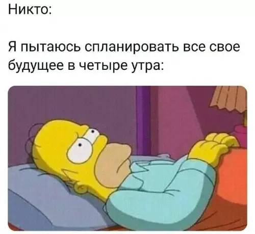 Планы на жизнь в 4 часа утра 🤡 - Никто: Я пытаюсь спланировать все свое будущее в четыре утра: