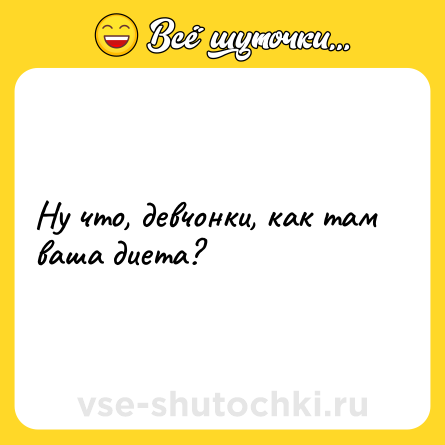 Шутка: Ну что, девчонки, как там ваша диета?