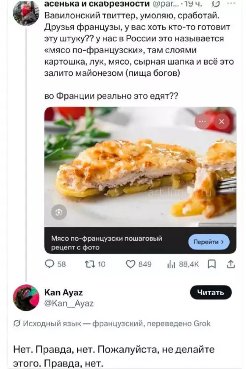 Французское мясо по-русски - Мясо по-французски пошаговый рецепт с фото. Нет. Правда, нет. Пожалуйста,