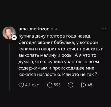 Дачные разборки и бабушкин насморк - Купила дачу полтора года назад. Сегодня звонит бабулька, у которой