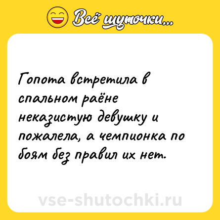 Шутка: Гопота встретила в спальном раёне неказистую девушку и пожалела, а чемпионка по боям без правил их нет.