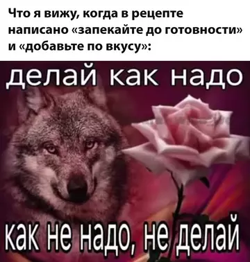 Кулинарная интуиция уровня Бог 🐺🌹 - Что я вижу, когда в рецепте написано запекайте до готовности
