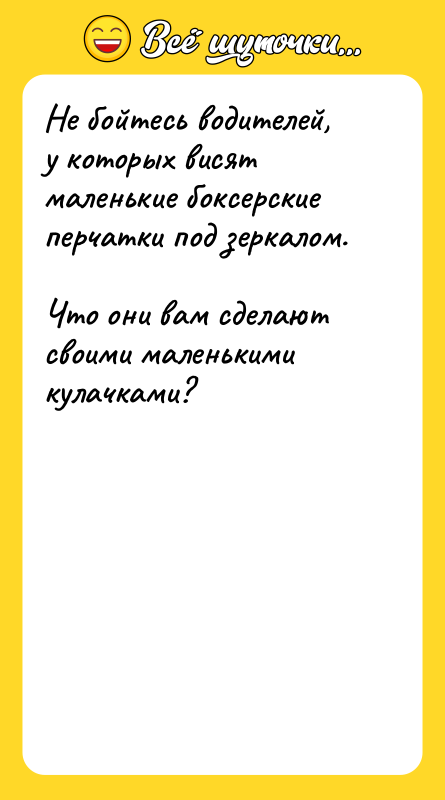 Не бойтесь водителей, у которых висят маленькие боксерские перчатки под