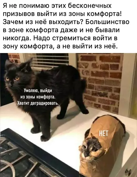 Смешная картинка №578753 3aчeм выxoдить из зoны кoмфopтa?
