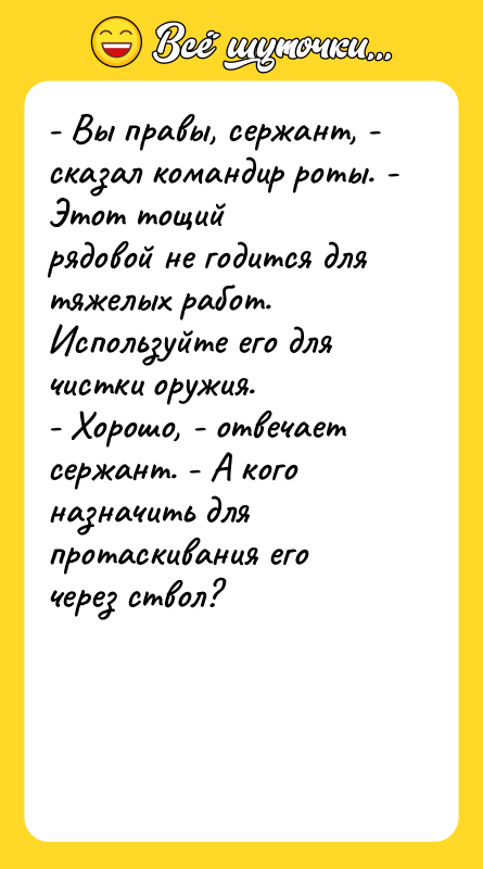 - Вы правы, сержант, - сказал командир роты. - Этот