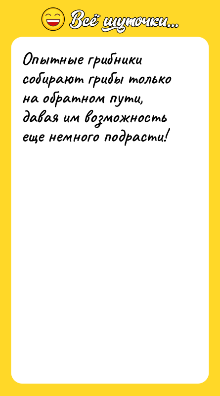 Опытные грибники собирают грибы только на обратном пути, давая им