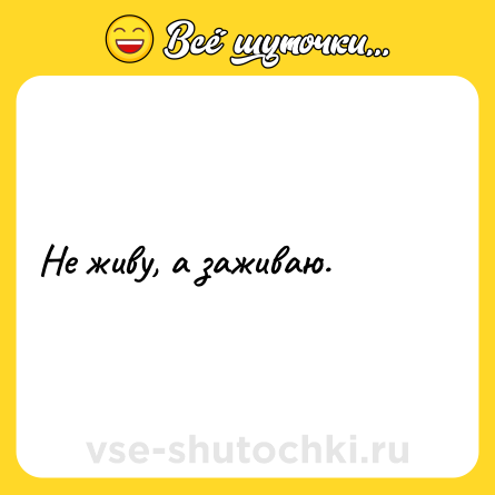 Шутка: Не живу, а заживаю.