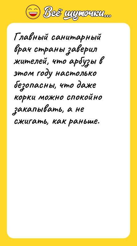 Главный санитарный врач страны заверил жителей, что арбузы в этом