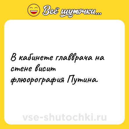 Шутка: В кабинете главврача на стене висит флюорография Путина.