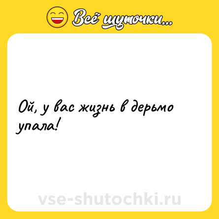 Шутка: Ой, у вас жизнь в дерьмо упала!