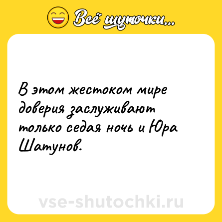 Шутка: В этом жестоком мире доверия заслуживают только седая ночь и Юра Шатунов.