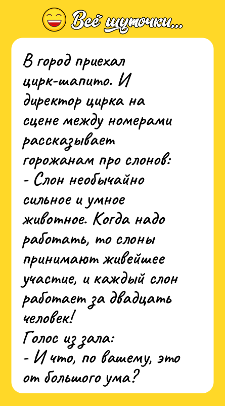 В город приехал цирк-шапито. И директор цирка на сцене между