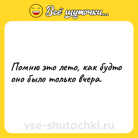 Шутка: Помню это лето, как будто оно было только вчера.
