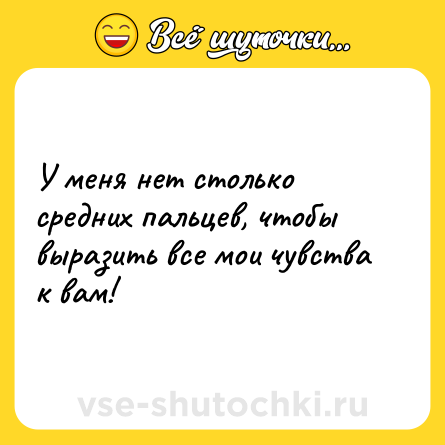 Шутка: У меня нет столько средних пальцев, чтобы выразить все мои чувства к вам!