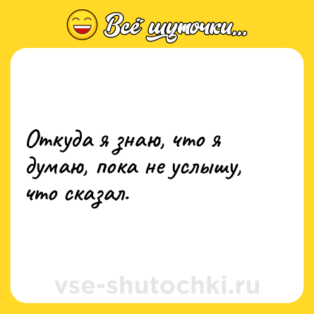 Шутка: Откуда я знаю, что я думаю, пока не услышу, что сказал.