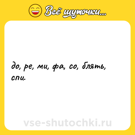 Шутка: до, ре, ми, фа, со, блять, спи.