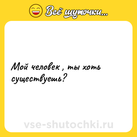 Шутка: Мой человек , ты хоть существуешь?