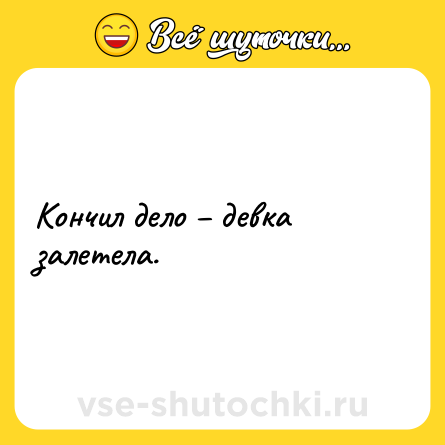 Шутка: Кончил дело – девка залетела.