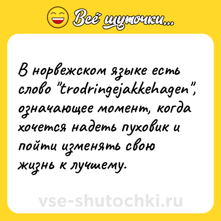 Шутка: В норвежском языке есть слово 
